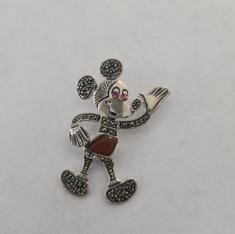 925 Sterling Silver Mickey Mouse movable pendant